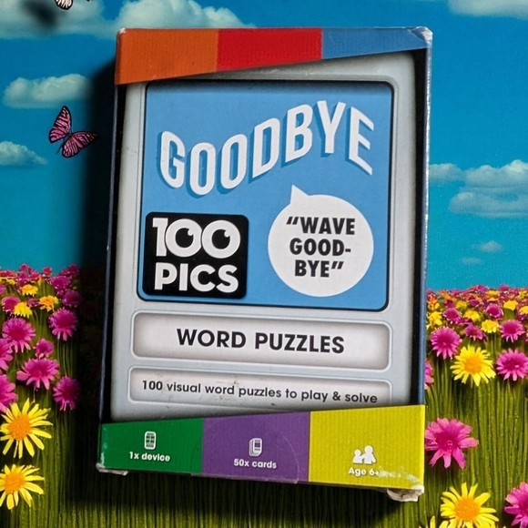 Amazon Other - 100 PICS Word Puzzles Travel Game - Solve 100 Puzzles Flash Cards with Slide New